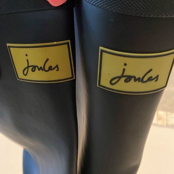 Joules Black and yellow Rubber Women's rain Boots size 8 - Picture 6 of 8